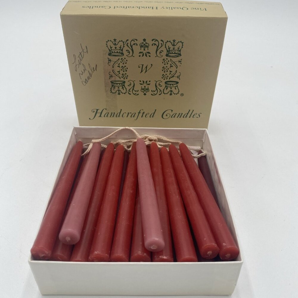 Williamsburg Soap and Candle Co 5” Slim Tapers Red Maroon Unscented Box Of 30